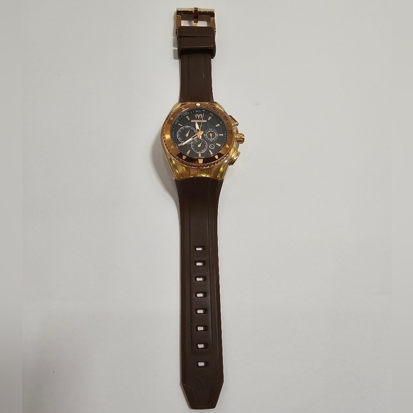 TechnoMarine Cruise Original Star 110044 Gold Tone Chronograph Watch Set - Ex S